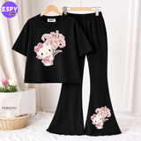 Trendy Women’s Co-Ord Set – Loose Fit Tee & Bootcut Pants