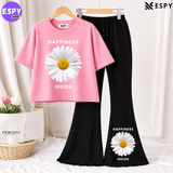 Trendy Women’s Co-Ord Set – Loose Fit Tee & Bootcut Pants