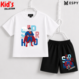 Soft Cotton Drop Shoulder T-Shirt & Shorts Set for Kids