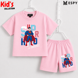 Soft Cotton Drop Shoulder T-Shirt & Shorts Set for Kids