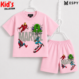 Soft Cotton Drop Shoulder T-Shirt & Shorts Set for Kids