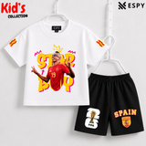 Kids Spain World Cup Champion Cotton T-Shirt & Shorts Set