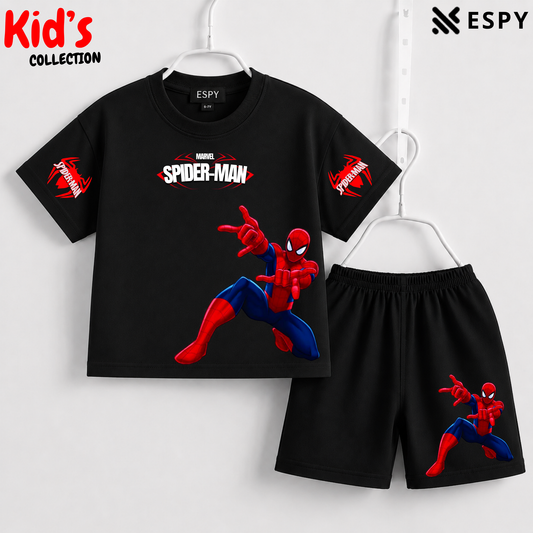 Soft Cotton Drop Shoulder T-Shirt & Shorts Set for Kids