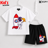 Soft Cotton Drop Shoulder T-Shirt & Shorts Set for Kids