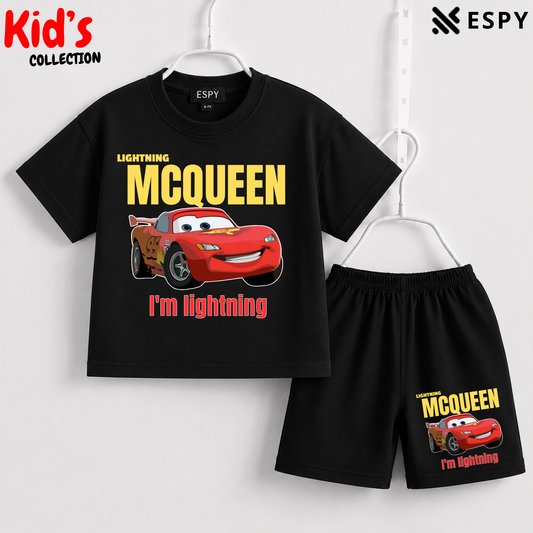 Soft Cotton Drop Shoulder T-Shirt & Shorts Set for Kids
