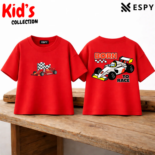 Racing Car Kids Drop Shoulder T-Shirt – Boys & Girls