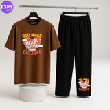 Women Summer Casual Two Piece Sets Printed T-Shirt And Straight Pants Outfits