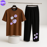 Women Summer Casual Two Piece Sets Printed T-Shirt And Straight Pants Outfits