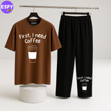 Women Summer Casual Two Piece Sets Printed T-Shirt And Straight Pants Outfits