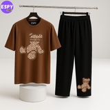 Women Summer Casual Two Piece Sets Printed T-Shirt And Straight Pants Outfits