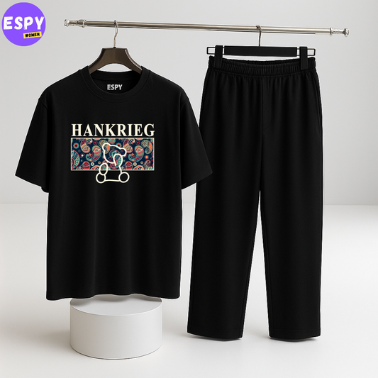 Women Summer Casual Two Piece Sets Printed T-Shirt And Straight Pants Outfits