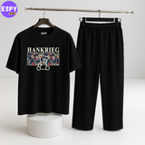 Women Summer Casual Two Piece Sets Printed T-Shirt And Straight Pants Outfits