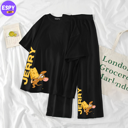 Women Summer Casual Two Piece Sets  Printed T-Shirt And Straight Pants Outfits