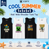 Boys & Girls Sleeveless Tank Tops – 4 PCS Cotton Combo Set