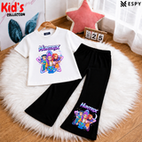 Trendy Kids 2-Piece Outfit Set – Top & Black Flared Pants