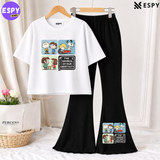 Trendy Women’s Co-Ord Set – Loose Fit Tee & Bootcut Pants