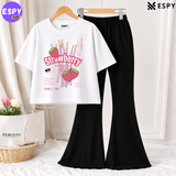 Trendy Women’s Co-Ord Set – Loose Fit Tee & Bootcut Pants