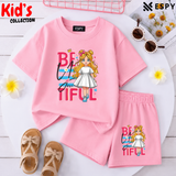 Kids Matching Drop Shoulder T-Shirt and Shorts Set