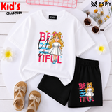 Kids Matching Drop Shoulder T-Shirt and Shorts Set
