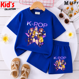 Kids Matching Drop Shoulder T-Shirt and Shorts Set