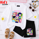Kids Matching Drop Shoulder T-Shirt and Shorts Set