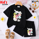 Kids Matching Drop Shoulder T-Shirt and Shorts Set