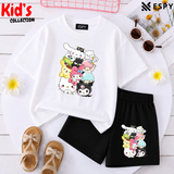 Kids Matching Drop Shoulder T-Shirt and Shorts Set
