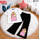 Trendy Kids 2-Piece Outfit Set – Top & Black Flared Pants