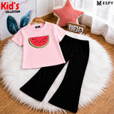 Trendy Kids 2-Piece Outfit Set – Top & Black Flared Pants