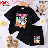 Kids Matching Drop Shoulder T-Shirt and Shorts Set