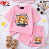 Kids Matching Drop Shoulder T-Shirt and Shorts Set