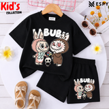 Kids Matching Drop Shoulder T-Shirt and Shorts Set
