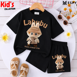 Kids Matching Drop Shoulder T-Shirt and Shorts Set