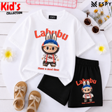 Kids Matching Drop Shoulder T-Shirt and Shorts Set
