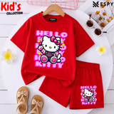 Kids Matching Drop Shoulder T-Shirt and Shorts Set