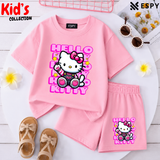 Kids Matching Drop Shoulder T-Shirt and Shorts Set