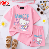 Kids Matching Drop Shoulder T-Shirt and Shorts Set