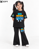 Trendy Girls 2-Piece Co-Ord Set with Black Flared Pants
