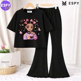 Trendy Women’s Co-Ord Set – Loose Fit Tee & Bootcut Pants