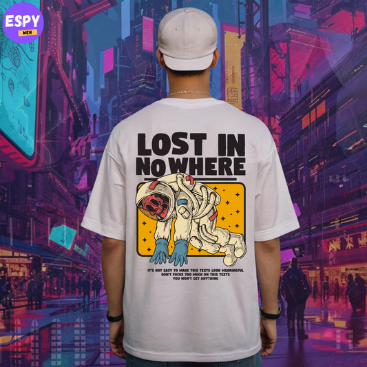 Buy Men's White Graphic Printed Oversized T-shirt