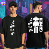 Buy Men's Black Graphic Printed Oversized T-shirt