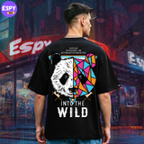 Buy Men's Black Graphic Printed Oversized T-shirt
