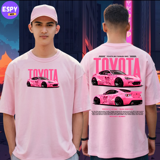 Buy Men's Pink Graphic Printed Oversized T-shirt