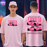 Buy Men's Pink Graphic Printed Oversized T-shirt