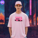 Buy Men's Pink Graphic Printed Oversized T-shirt