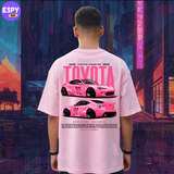 Buy Men's Pink Graphic Printed Oversized T-shirt