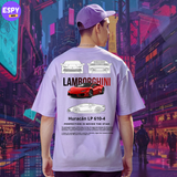 Buy Men's Lavender Graphic Printed Oversized T-shirt