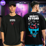 Buy Men's Black Graphic Printed Oversized T-shirt