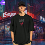 Buy Men's Black Graphic Printed Oversized T-shirt