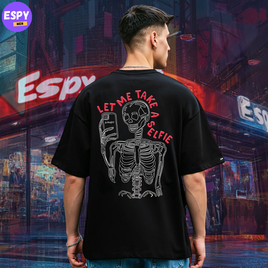 Buy Men's Black Graphic Printed Oversized T-shirt (Copy)